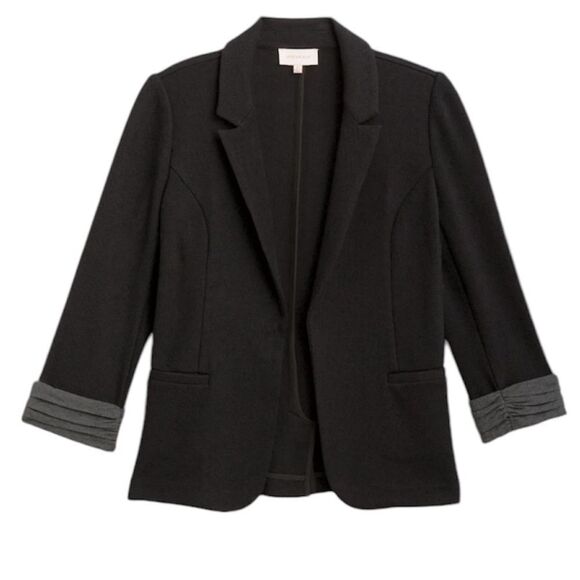 Skies Are Blue Black Texture Blazer New Size Large - Picture 1 of 6